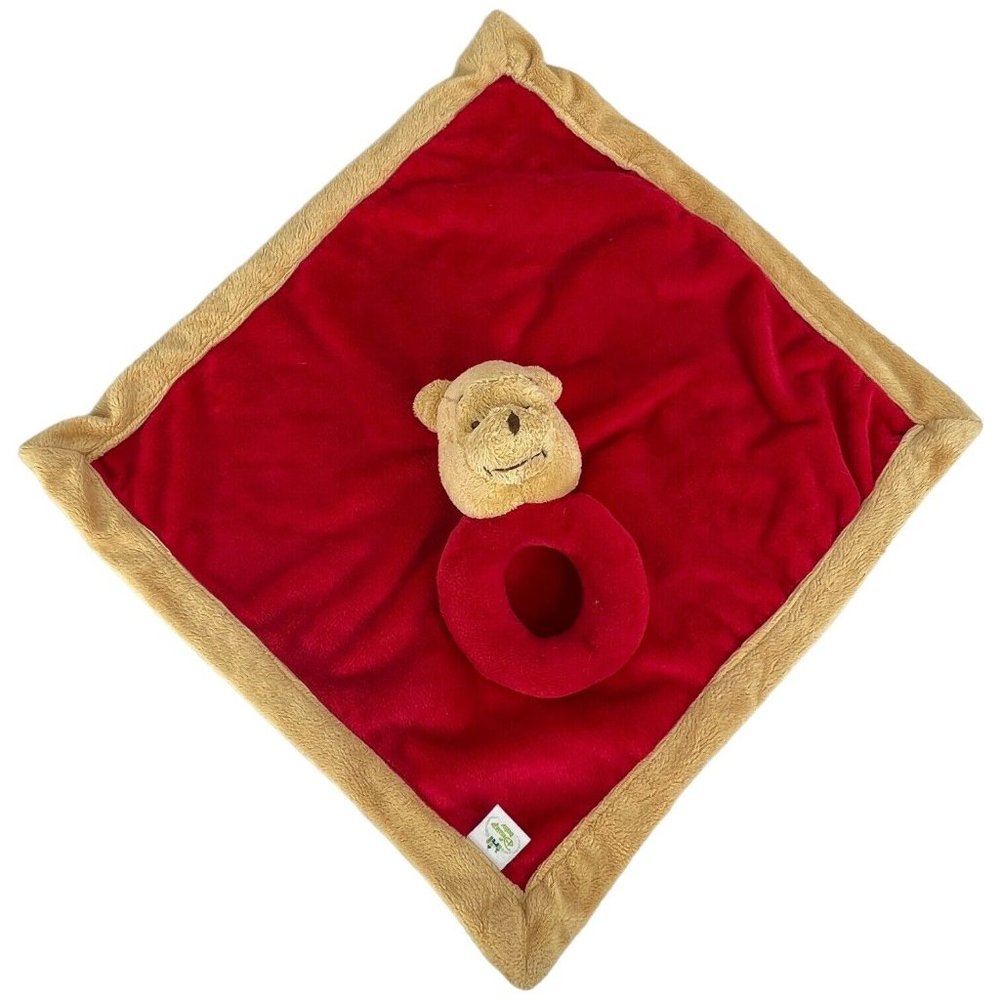 Disney Babies Winnie The Pooh Baby Lovey Plush Red Rattle Security Blanket Toy - Picture 3 of 5